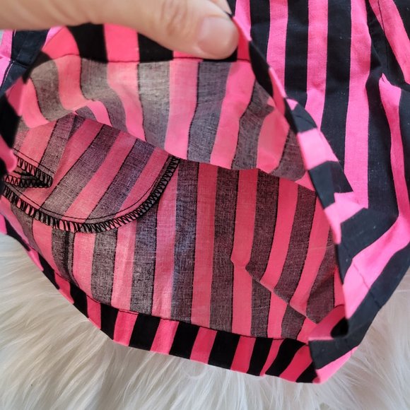 Static Retro Stripe Boys Swim Trunks 90s Pink Black Summer Swimwear Drawstring - Picture 3 of 12